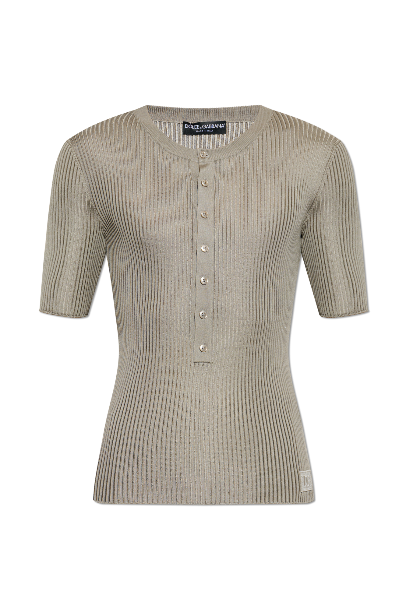 Dolce & Gabbana Silk t-shirt with logo patch | Men's | Vitkac